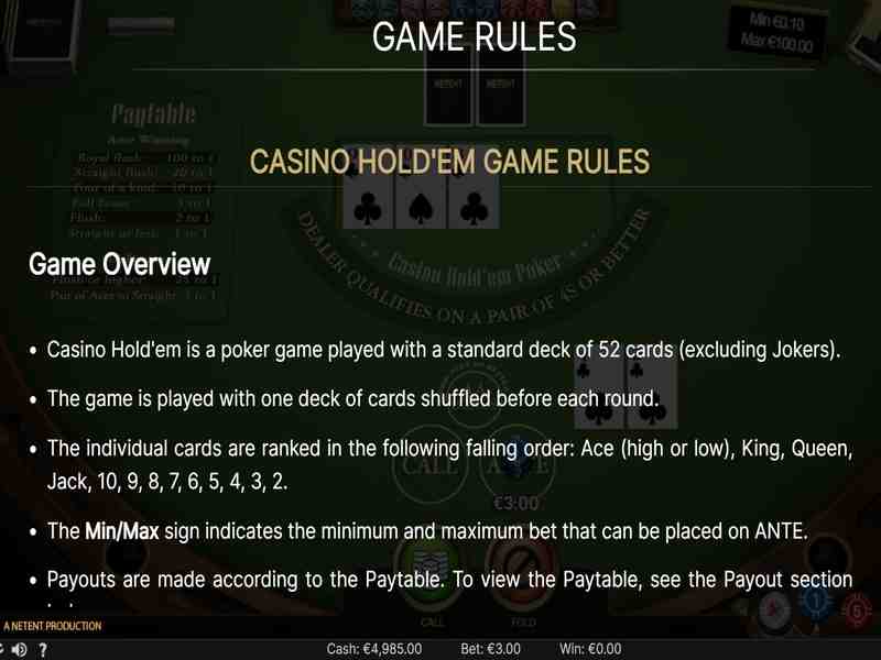 Cara bermain Kasino Holdem